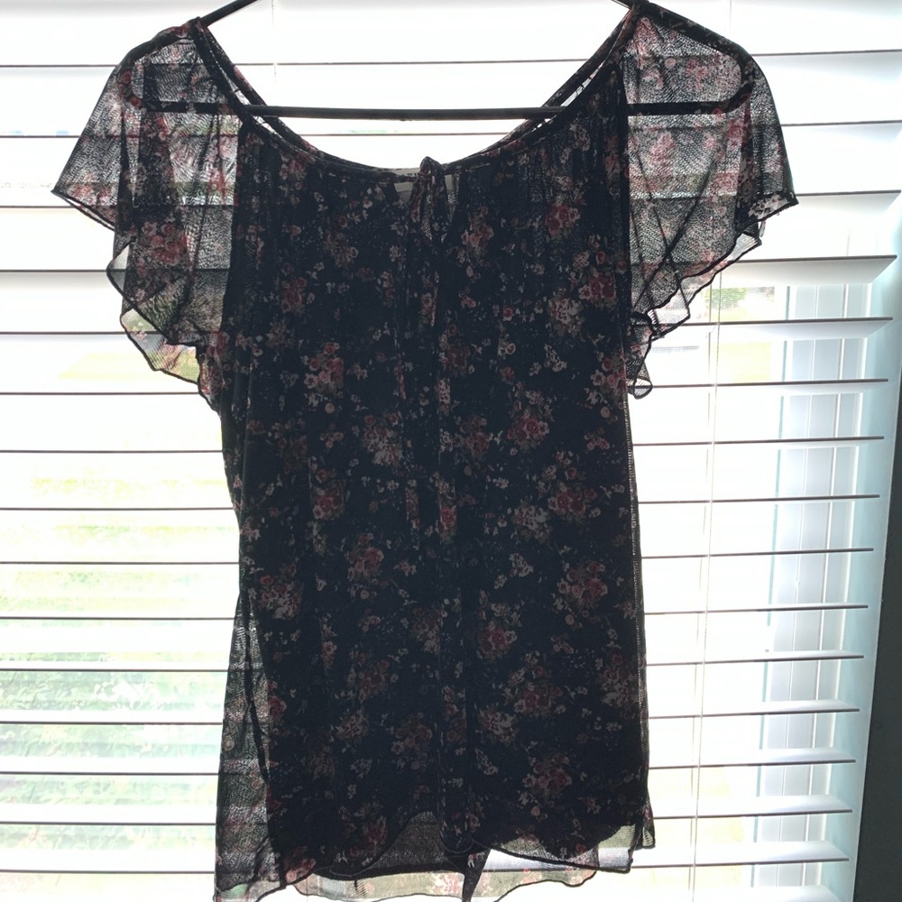 black floral shirt